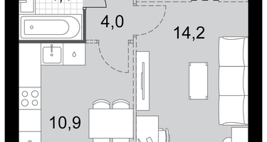 1-к. квартира, 36&nbsp;м²
