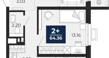 2-к. квартира, 60&nbsp;м²