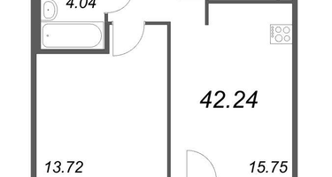 Студия, 42&nbsp;м²