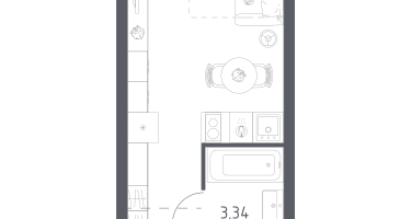 Студия, 20&nbsp;м²