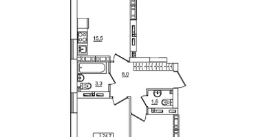 2-к. квартира, 54&nbsp;м²