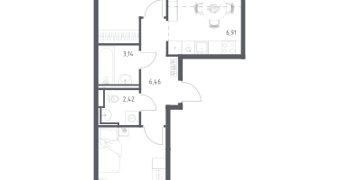 Студия, 59&nbsp;м²