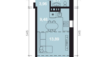 1-к. квартира, 36 м²