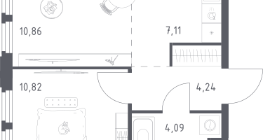 Студия, 37&nbsp;м²