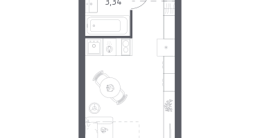 Студия, 22&nbsp;м²