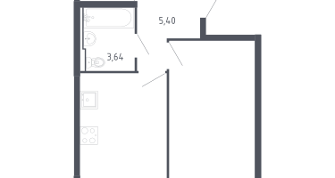 1-к. квартира, 45&nbsp;м²