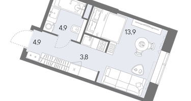 Студия, 27&nbsp;м²