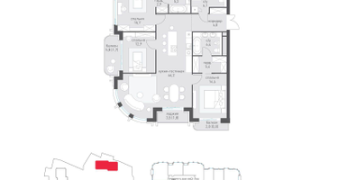 3-к. квартира, 126 м²