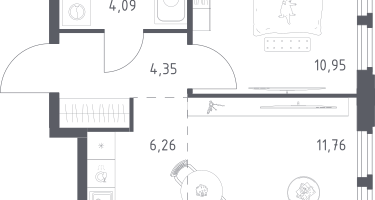 Студия, 37&nbsp;м²