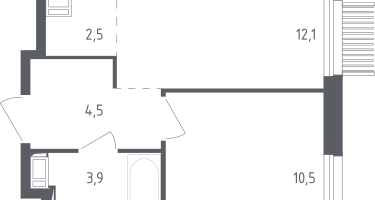 Студия, 33&nbsp;м²