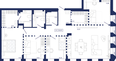 5-к. квартира, 125&nbsp;м²