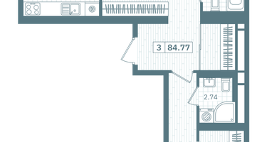 3-к. квартира, 84&nbsp;м²
