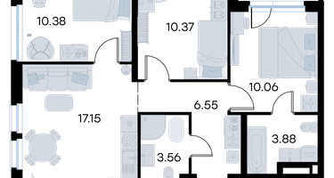 3-к. квартира, 63 м²