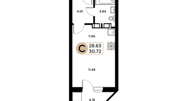 Студия, 29&nbsp;м²