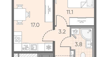1-к. квартира, 35&nbsp;м²
