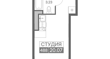 Студия, 20&nbsp;м²