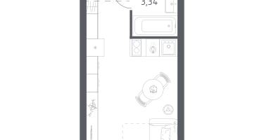 Студия, 22&nbsp;м²