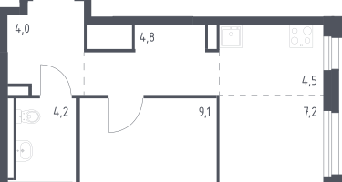 Студия, 33&nbsp;м²