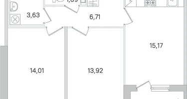 2-к. квартира, 57&nbsp;м²