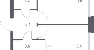 1-к. квартира, 31&nbsp;м²