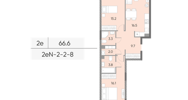 Студия, 66 м²