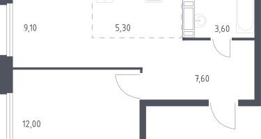 Студия, 37&nbsp;м²
