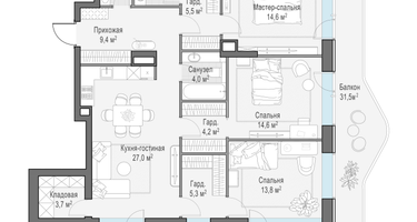 4-к. квартира, 119&nbsp;м²