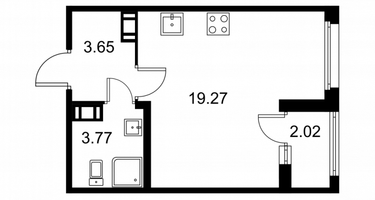 Студия, 27&nbsp;м²
