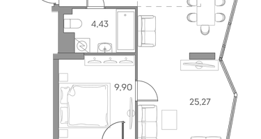 Студия, 50 м²