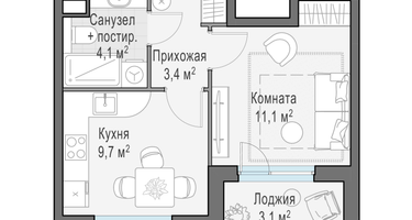 1-к. квартира, 29&nbsp;м²