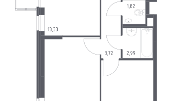 2-к. квартира, 54&nbsp;м²