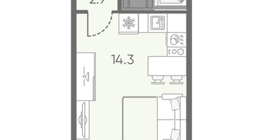 Студия, 20&nbsp;м²