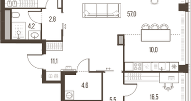 4-к. квартира, 161 м²