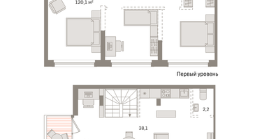 2-к. квартира, 117&nbsp;м²