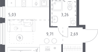 Студия, 20&nbsp;м²