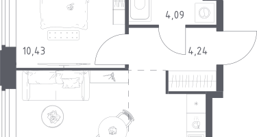 Студия, 35&nbsp;м²