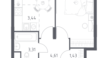 Студия, 32&nbsp;м²