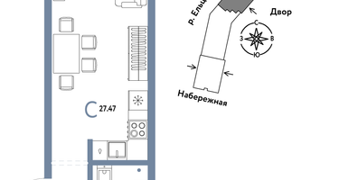 Студия, 27&nbsp;м²