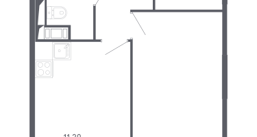 1-к. квартира, 39&nbsp;м²