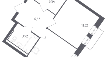1-к. квартира, 36&nbsp;м²