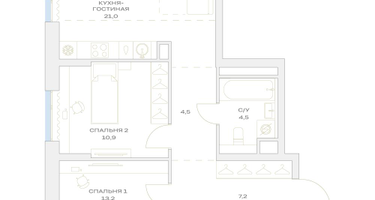 3-к. квартира, 67 м²