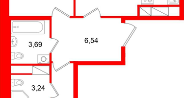 2-к. квартира, 56&nbsp;м²