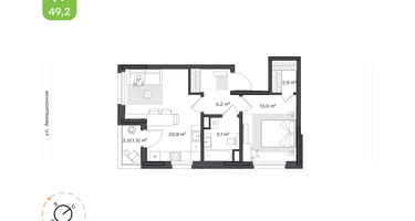 1-к. квартира, 49&nbsp;м²