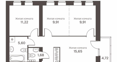 4-к. квартира, 69&nbsp;м²