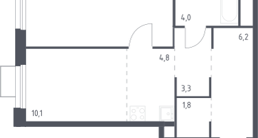 Студия, 44&nbsp;м²