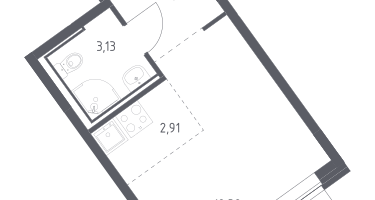 Студия, 22&nbsp;м²