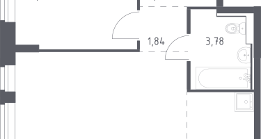 Студия, 39&nbsp;м²