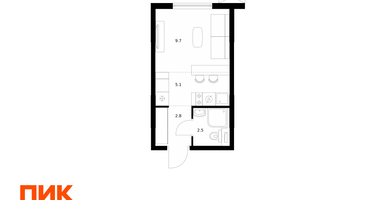 Студия, 20 м²