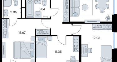 3-к. квартира, 71 м²
