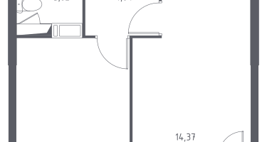 1-к. квартира, 35&nbsp;м²